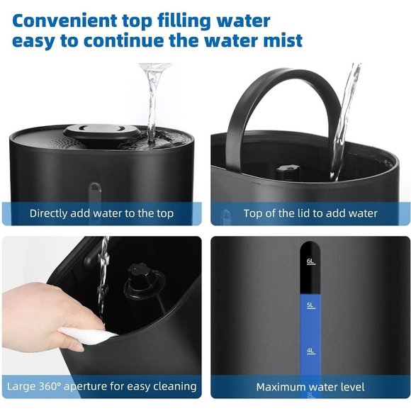 6L Humidifiers for Bedroom Large Room Home, Cool and Warm for Baby - Picture 6 of 9